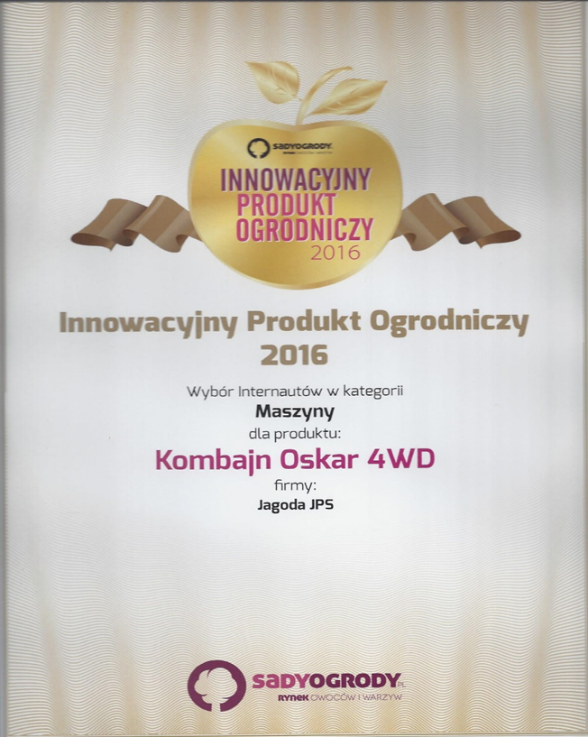 TSW 2018 Award For Self-propelled Berry Harvester OSKAR 4WD