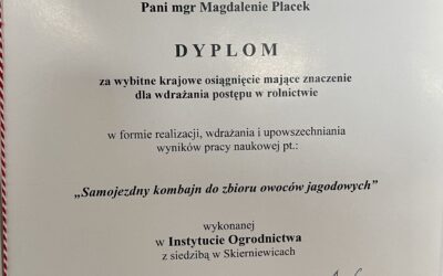 Award From Ministry of Agriculture and Rural Development of Poland
